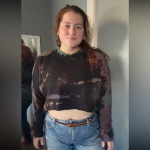 Time and Tru Multicolor Tie-Dye Crop Top